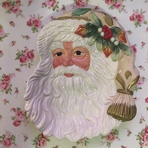 Fitz and Floyd Winter Wonderland Santa Claus canapé or tidbit dish